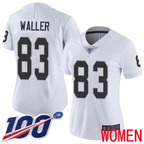 Oakland Raiders Limited White Women Darren Waller Road Jersey NFL Football #83 100th Season Vapor Jersey